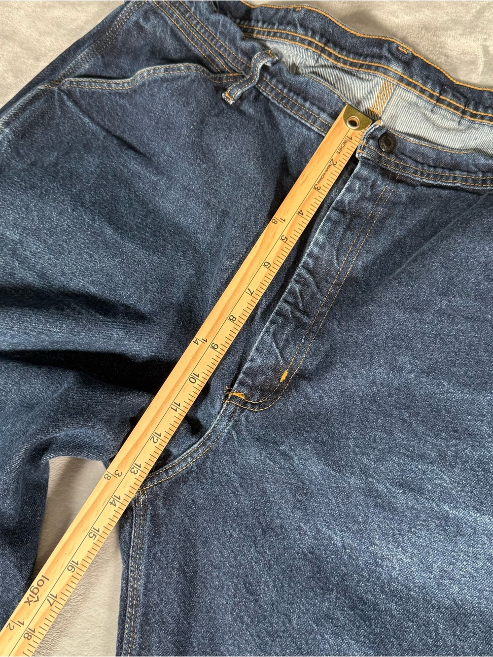Vintage Ralph Lauren Carpenter Denim Shorts Mens 40 12.5” Loose Strap Back Baggy - Picture 9 of 9